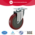 Gewindeschaft drehbar rot PU Industrial Caster Wheels